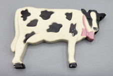 Vintage Cow Plaque Decor Wall Hanging Art Plastic 1980’s Made in USA