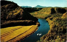 Wailua River Kauai Garden Isle Hawaiian Hawaii HI Postcard VTG UNP Mirro Vintage