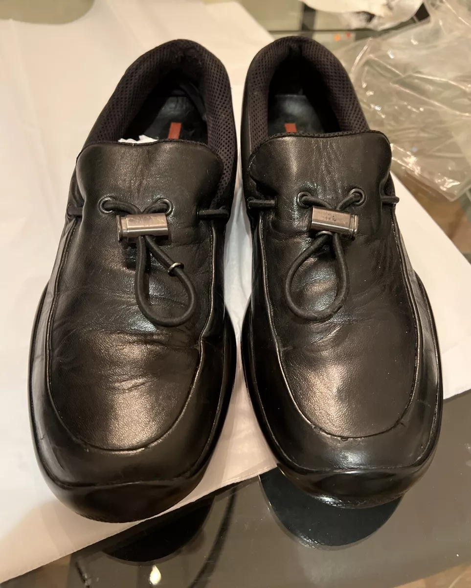 Prada Black LV Faux Leather Men's Boot Shoes