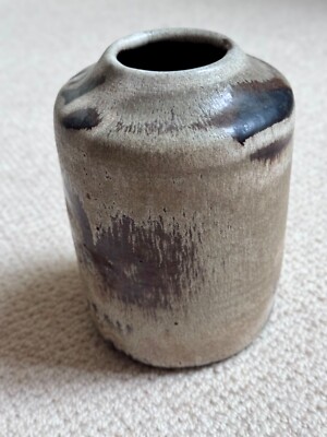 Große Keramikvase hellbraun H 18 cm Ø 12 cm Elly & Wilhelm Kuch, Geschenk