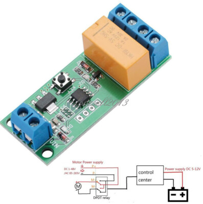 DC5V/6V/9V/12V Motor Reverse Polarity Module Time Adjustable Delay Relay Board