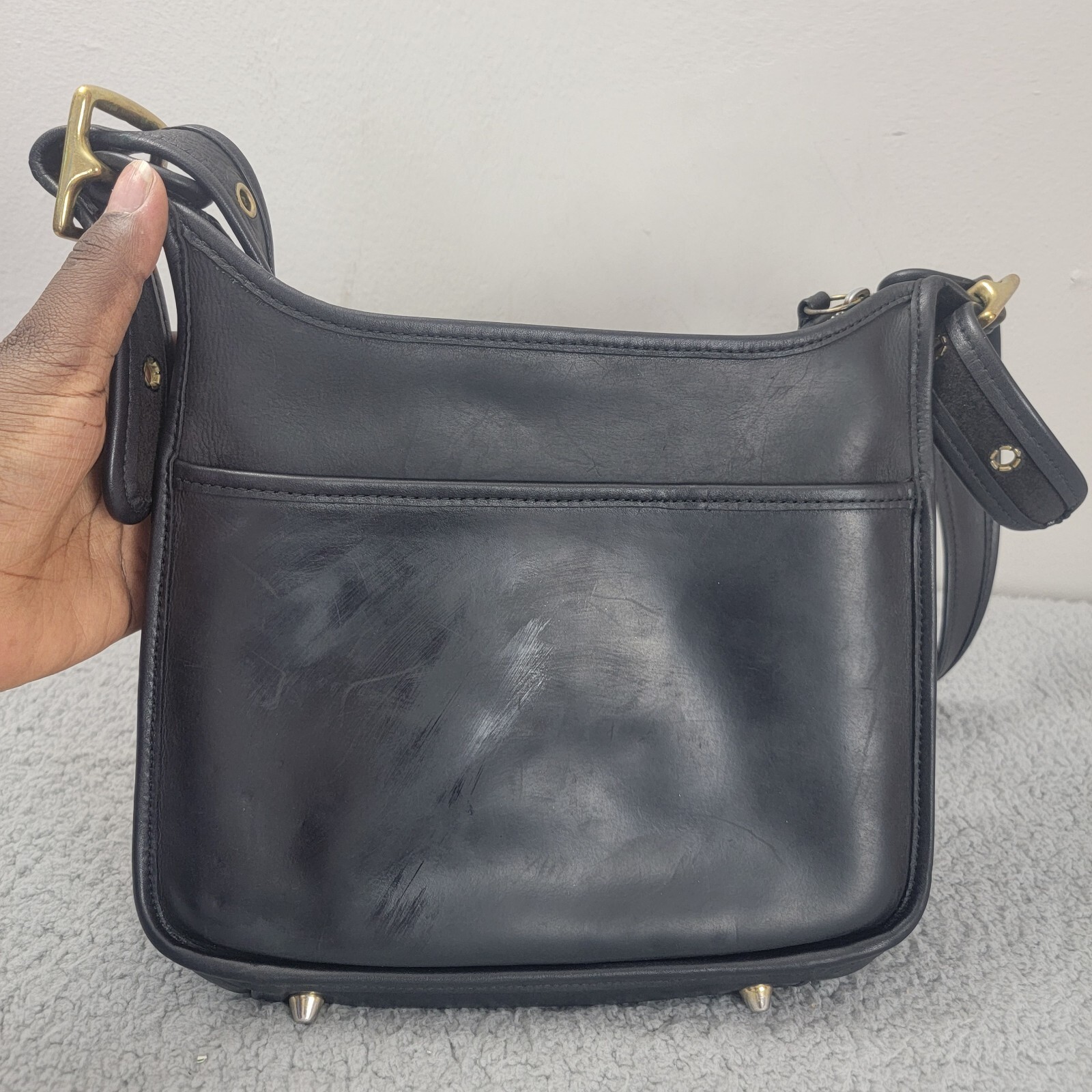 Coach Vintage Legacy Black Leather Zip Crossbody Bag … Gem