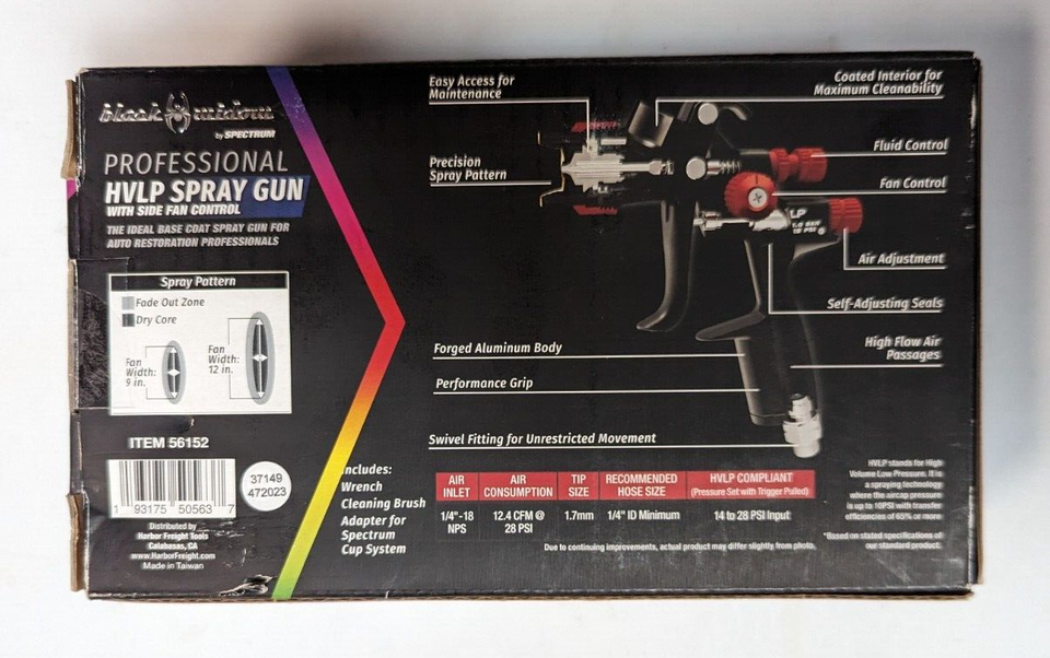 Spectrum Black Widow Professional HVLP Spray Gun BWHVLPSF 56152