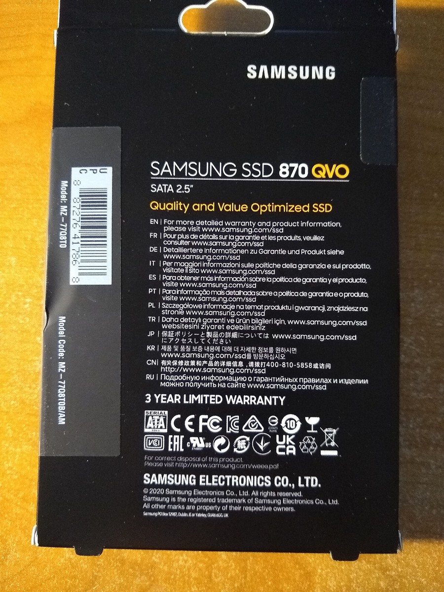 Samsung サムスン 870 QVO 8TB SSD MZ-77Q8T0 SSD 870 QVO 2.5