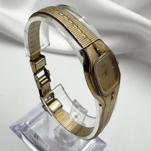 Vintage Seiko Quartz Watch Gold Tone New Battery Works 7D0684 DISTRESSED 6.75" - Picture 10 of 24