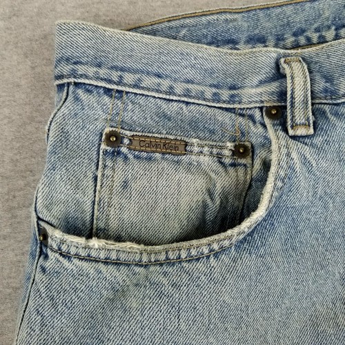 VINTAGE Calvin Klein 36x34 USA MADE Jeans BarTack Fly Double Stone Wash 90s - Picture 8 of 20