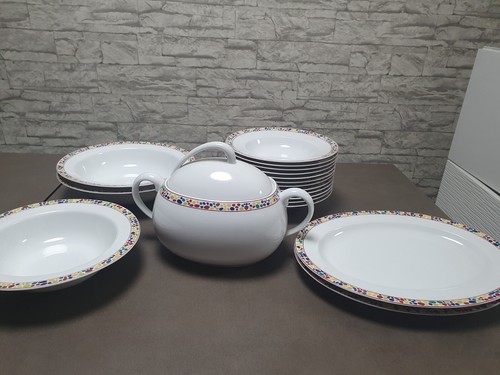 Friesland Germany Porzellan Ess Geschirr Set ✨️ 18 Teilig ✨️ weiß mit Muster - Bild 2 von 12