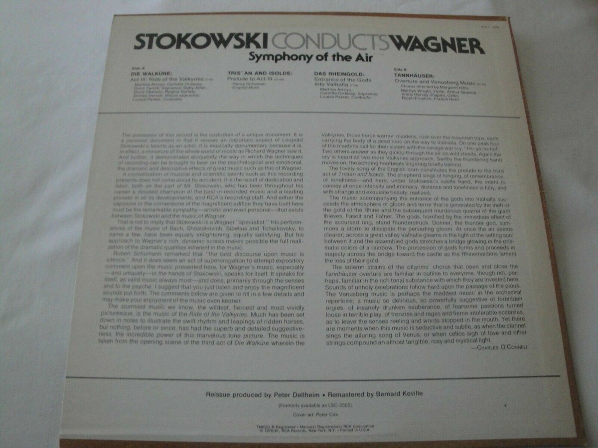 LEOPOLD STOKOWSKI CONDUCTS WAGNER vinyl record 1976 RCA GOLD