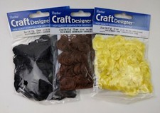 Lot of 3 Darice Craft Designer Doll Hair Curls Black, Brown, Blond 2004