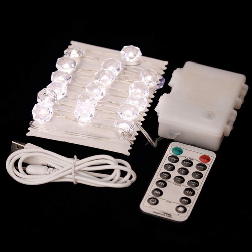 Decorative String Lights, Bling Star Crystal Diamond Shape 10ft 40 LEDs with ... - Picture 2 of 7