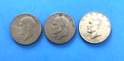 1776-1976 Eisenhower Liberty Bell, Moon, Lot of 3 One Dollar USA Type 2D - 第 1/2 張圖片