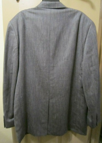SZ 42L CLUB ROOM MACY'S GRAY SUIT JACKET BLAZER SPORT COAT, RAYON WOOL LINEN EUC - Picture 8 of 8