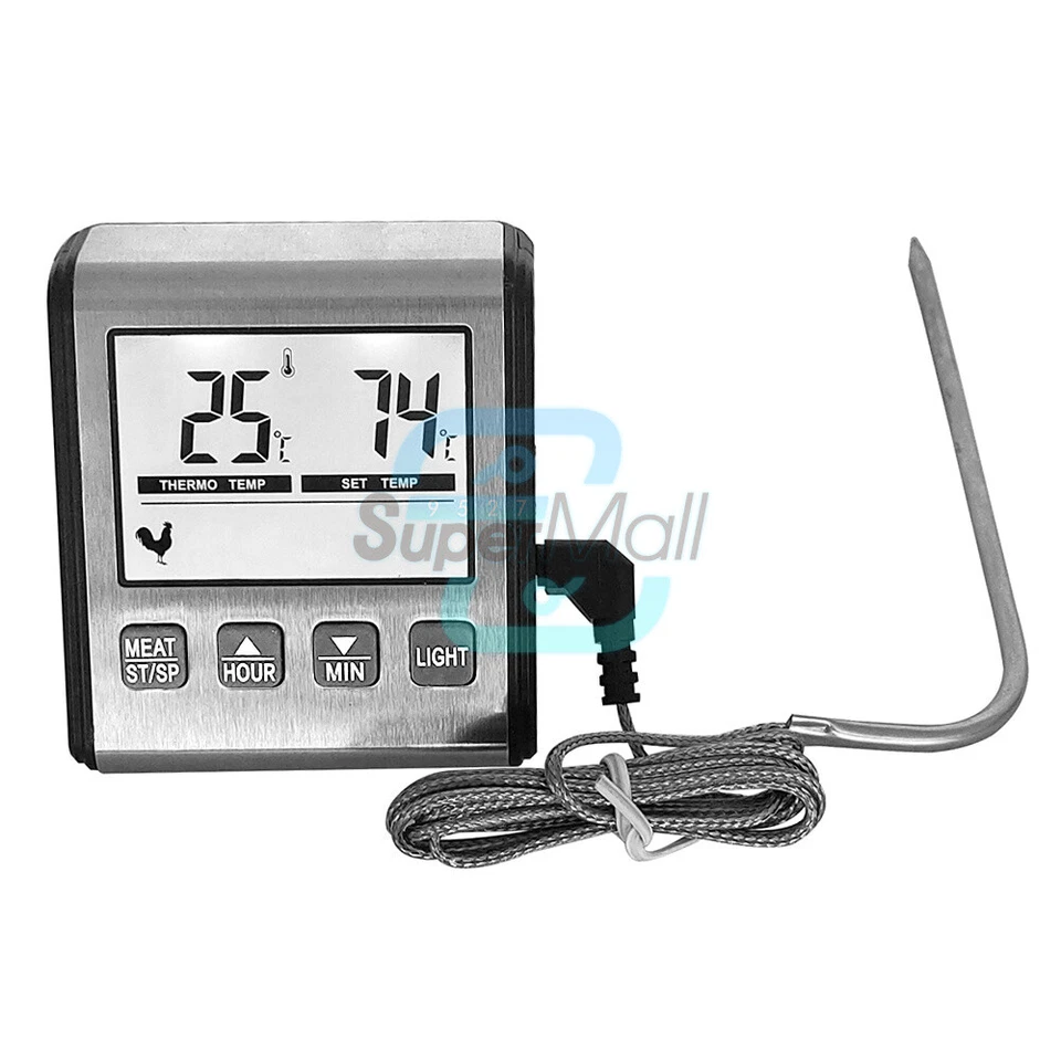 Digital Food Thermometer Temperature Meter Timer Meat Probe For Cooking BBQ Oven - Bild 2 von 4