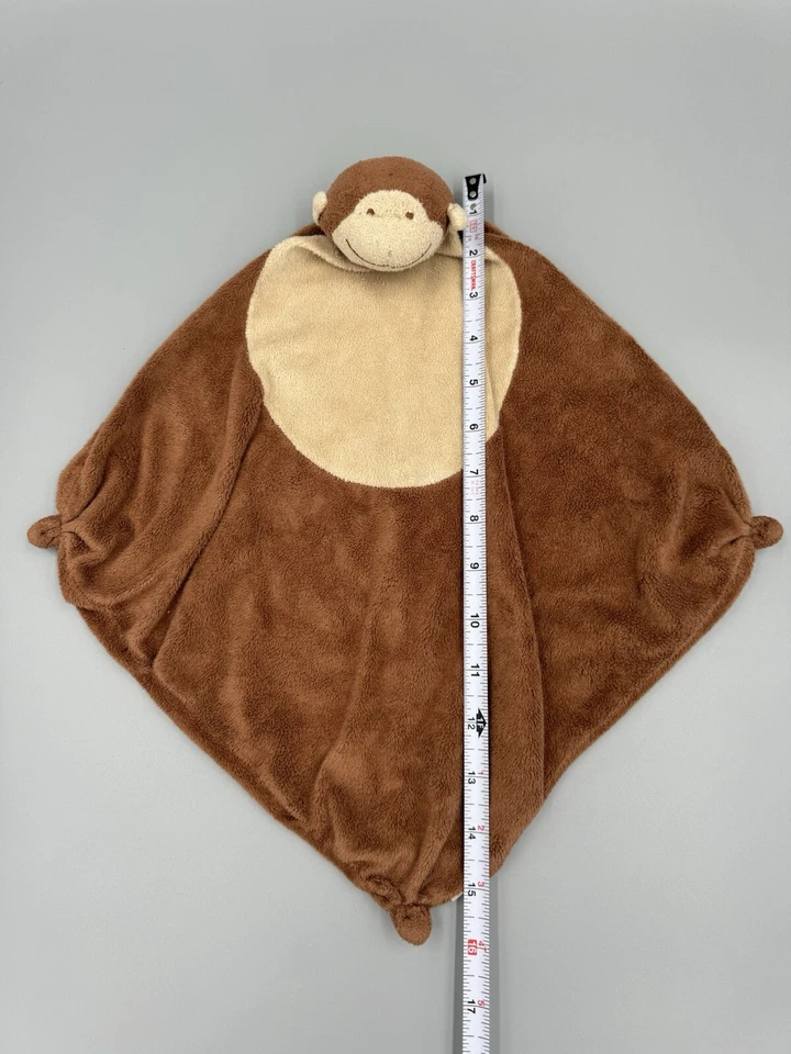 Cobertor de segurança Angel Dear Brown Monkey Lovey de pelúcia macio para bebê sem etiqueta - Imagem 2 de 4