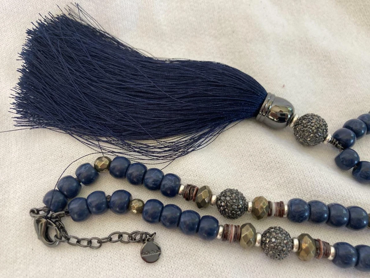 Stella Dot Navy Blue Bead Sparkle Bead 4