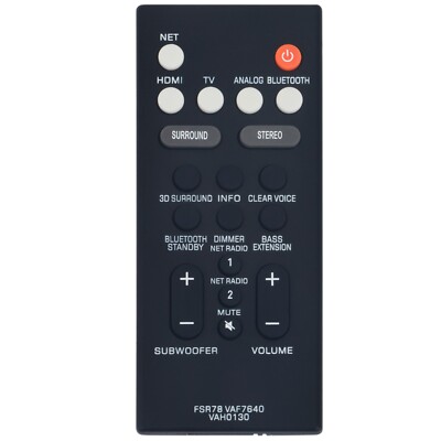 New VAF7640 Replace Remote for Yamaha Soundbar YAS-108 ATS-1080 YAS108 ATS1080