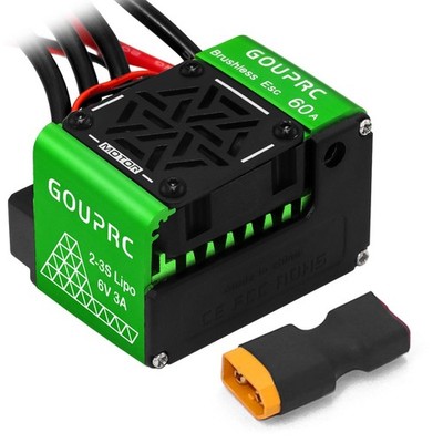 GOUPRC 60A Brushless RC ESC 2-3S Waterproof Electric Speed Green
