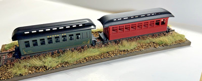 HO Scale Roundhouse Copy 34' Harriman Passenger Car(Red Shell/Black roof @Frame)