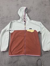 Patagonia Kids Micro D Snap-T Fleece Jacket Teal/Rust/Yellow Girls Size XL