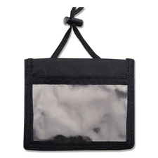 Advantus 75452 ID Badge Holders w/ Convention Neck Pouch - Blk/Clear (12/PK) New