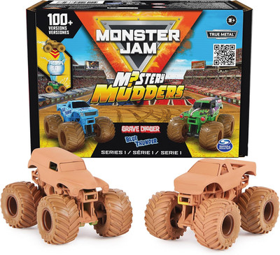 , Mystery Mudders 2-Pack Monster Trucks, Official 1:64 Die-Cast Vehicles, Wash t