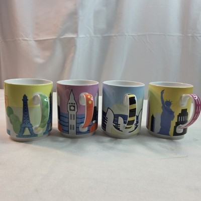 Studio Nova Around the World Coffee Mugs Cups Venice Paris London New York Set 4