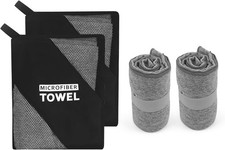 2 Pack Microfiber Camping Towel Quick Dry Lightweight Travel Body Face Beach