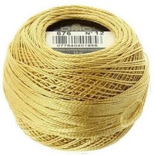 DMC Pearl Cotton 131 Yard Ball - Size 12 - Color 676 Light Old Gold