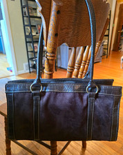 Brown Tote Bag Double Handles Magnetic Closur...