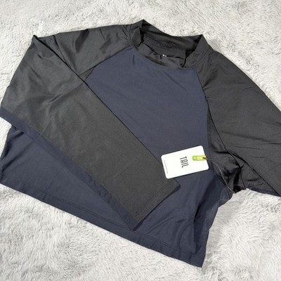 Tail Shirt Womens XL Black Edie Cropped Long Sleeve Golf Tennis UV Athletic Mesh