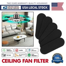 5PCS Ceiling Fan Blade Filters Activated Carbon Dust Hair Odor Peel Stick Home