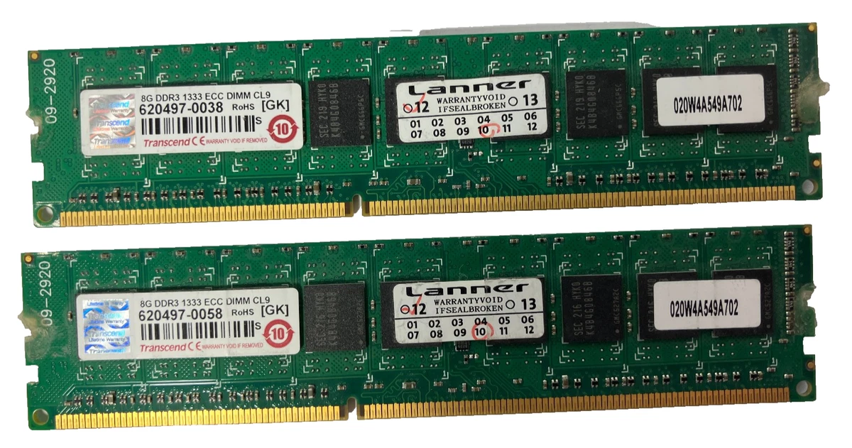 Transcend 16GB DDR3 1333MHz メモリ Transcend DDR3 SDRAM 8 GB Capacity per Module Memory (RAM) for