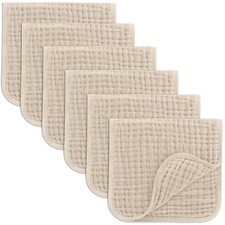 Comfy Cubs Muslin Burp Cloths 20" x 10", Pack of 6 - Large, 6-Layer, Ultra Ab...