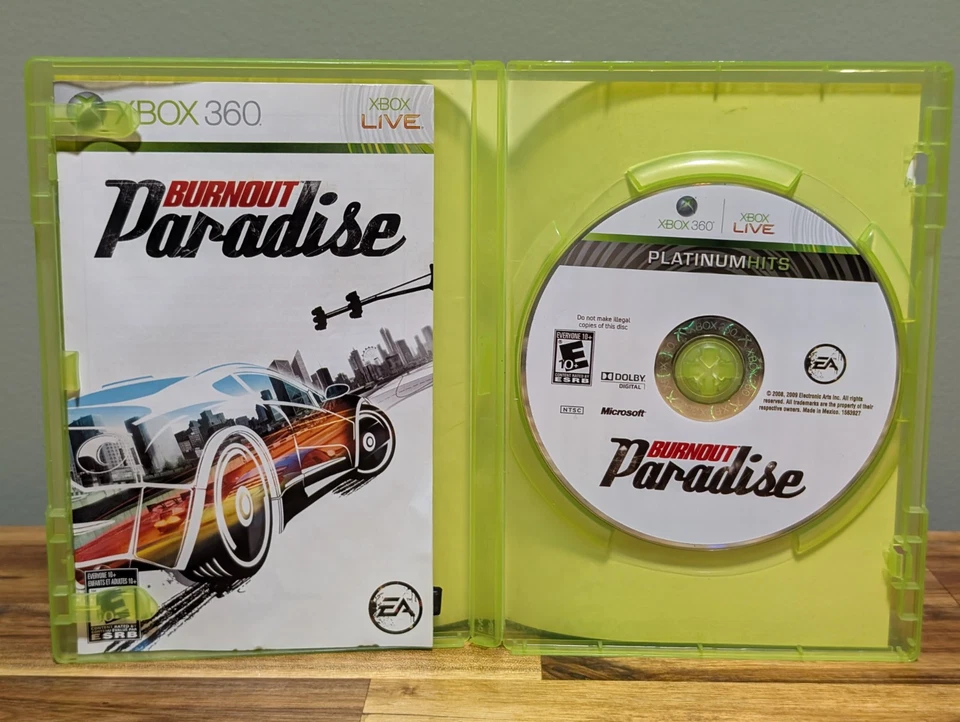 Burnout Paradise (Xbox 360, 2008) CIB Complete - Tested - Near Mint Disc! - Image 4 of 4
