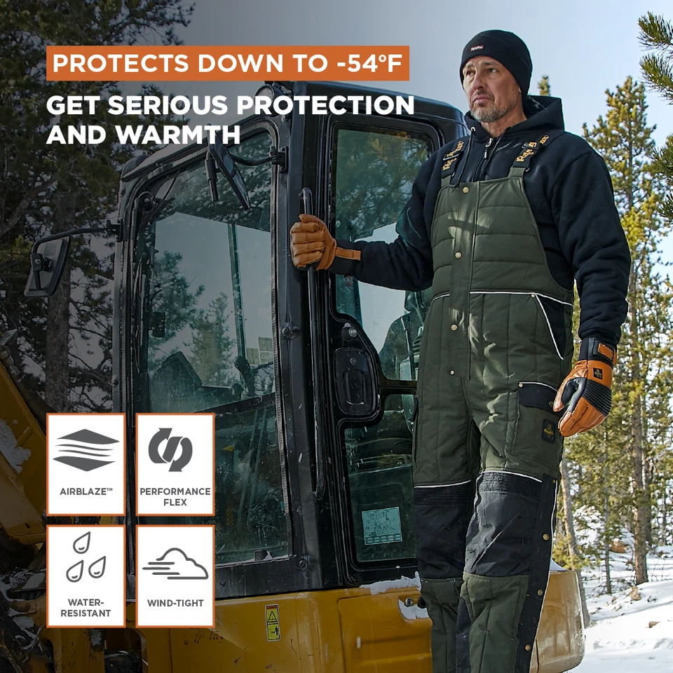 Mono con tirantes aislado dorado RefrigiWear 54 - resistente, repelente al agua, -20 °F Foto 4 de 4