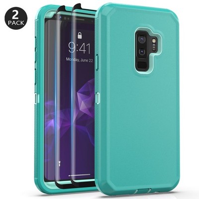 Teal Green For Samsung Galaxy S9+/ S9/ Note 9 Rugged Case Cover Screen Protector