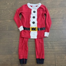 Hanna Andersson Santa Christmas Organic Long John Pajamas Sz US 4 100 CM