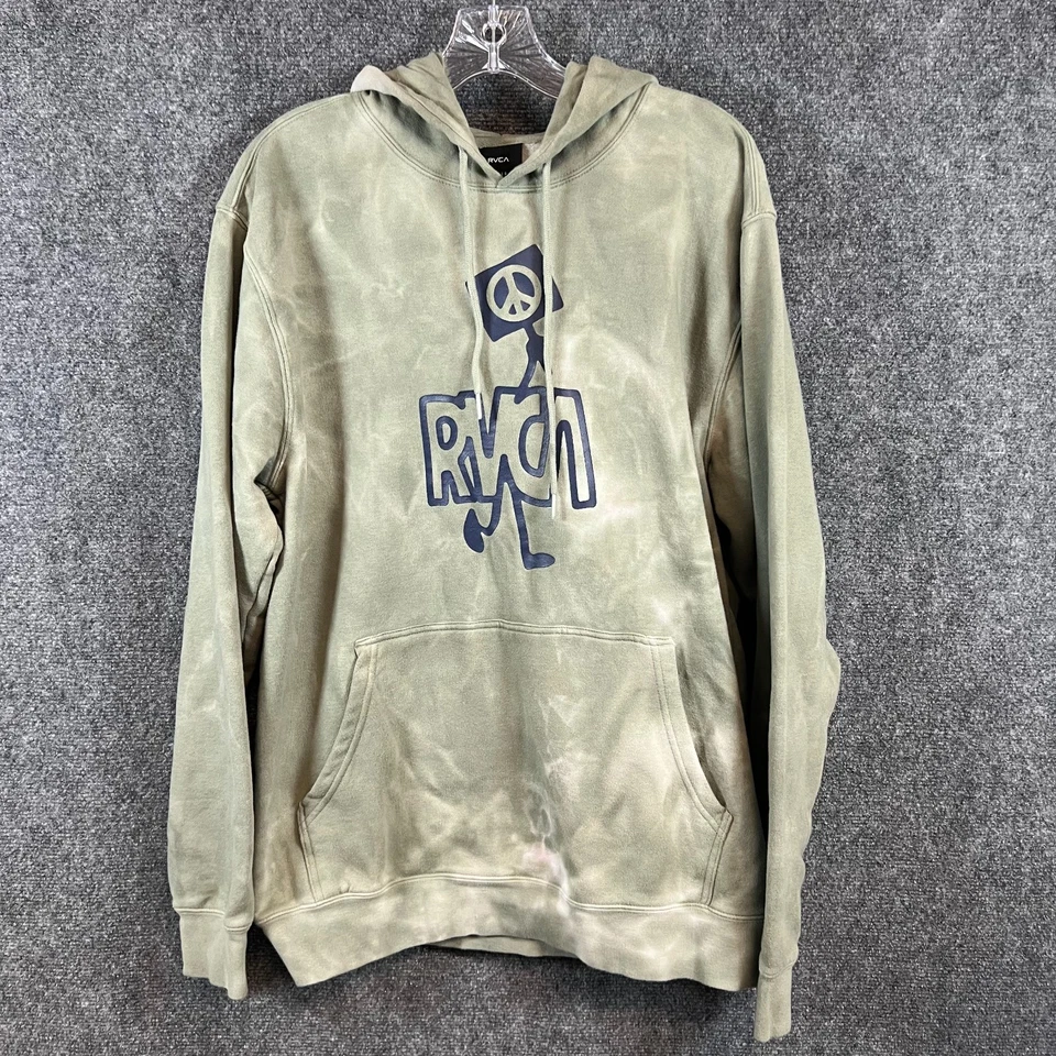 Sudadera con Capucha RVCA Peace Sign | LS | Verde | Tie Dye | Ropa de Calle Patinador | L Foto 3 de 4
