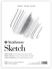 200 Series Sketch Pad, 9X12 Inch, 100 Sheets, Tape Bound - Artist Sketchbook for