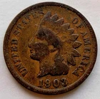 1903  Indian Head One Cent Coin