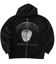 Travis Scott Hoodie L Black Conductor Echoes Of Mayhem Coachella 25 NEW *flaws