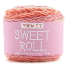 Premier Yarns 1047-21 Sweet Roll Yarn-Peaches & Cream Pop (3Pk)