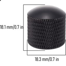 4Pcs Black Metal Guitar Control Knob Volume Tone Control Dome Knobs Guitar Ba...