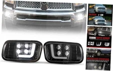  Dodge Ram LED Fog Light with Daytime Running Light Set,Pair Spot Flood 