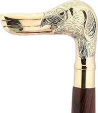 Duck Head Brass Handle Wooden Walking Cane  Vintage Style Walking Stick Gift