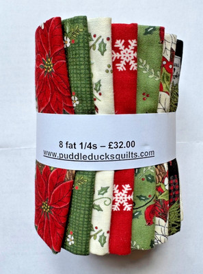 Moda Feiertag/Weihnachtsstoffe' 8 Fat 1/4s 100% Baumwolle. Patchwork