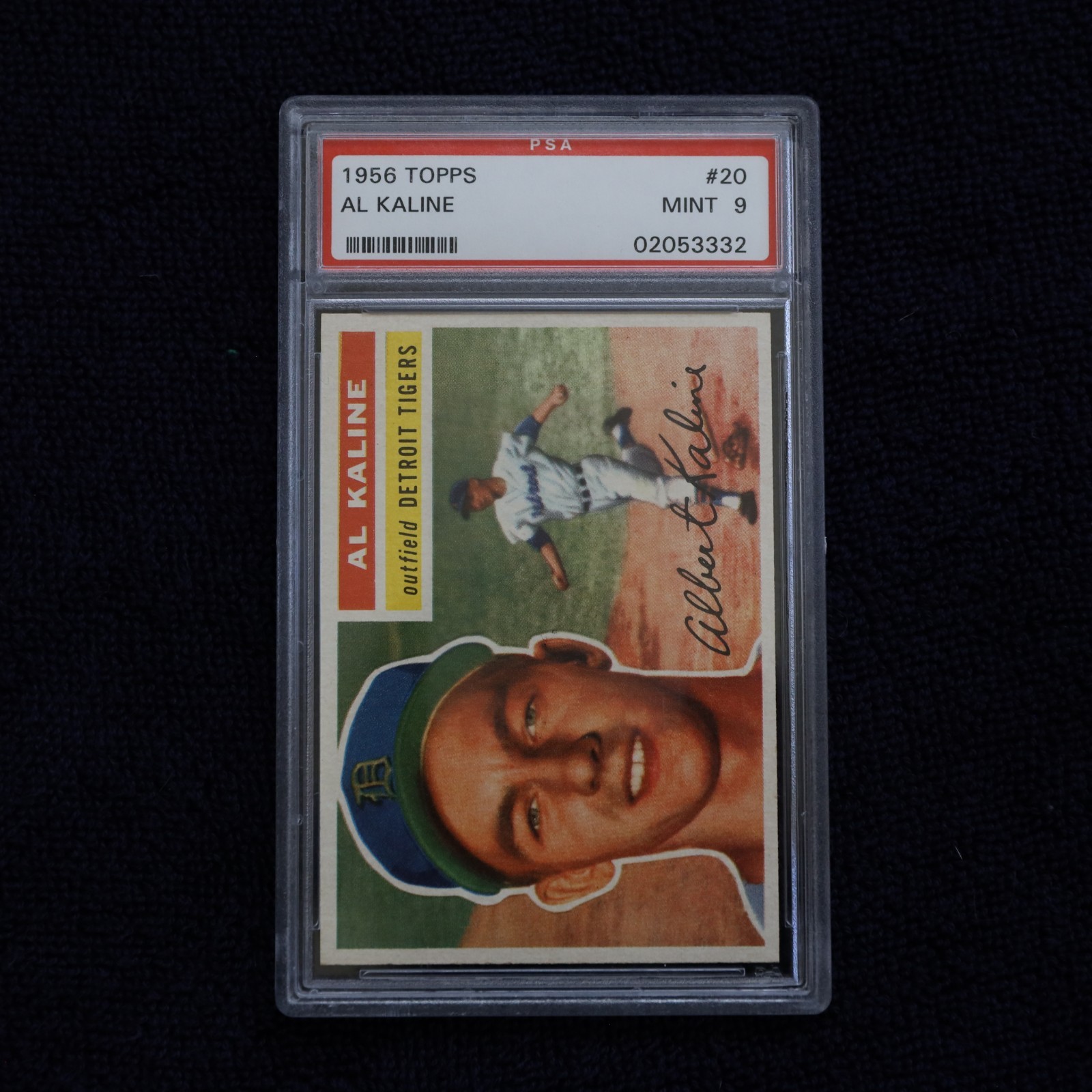 1956 Topps - Al Kaline #20 White Back - PSA Mint 9