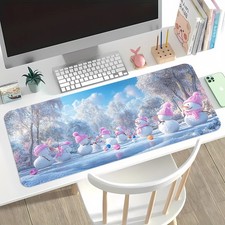 40 90cm1pc Winter Wonderland Christmas Snowmen Scene Large Mouse Pad - Extra Dur