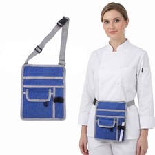 Server Waist Pouch with Adjustable Belt, Waitress Apron 5 One Size, Blue