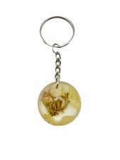 White Dried Flower Handmade Resin Keychain Accessories Key rings Floral